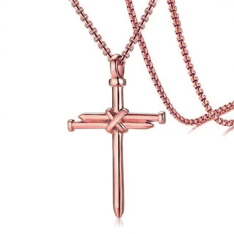 Men’s Steel Cross Pendant Necklace