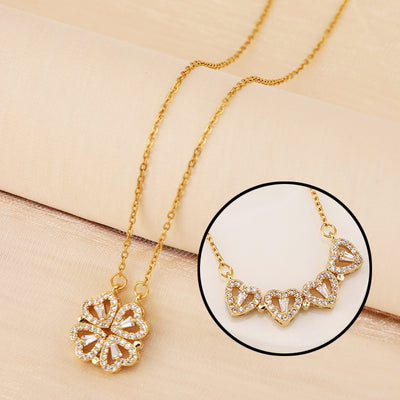 Four-Leaf Clover Hearts Necklace