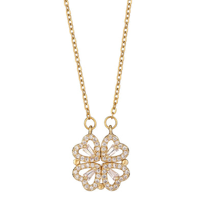 Four-Leaf Clover Hearts Necklace
