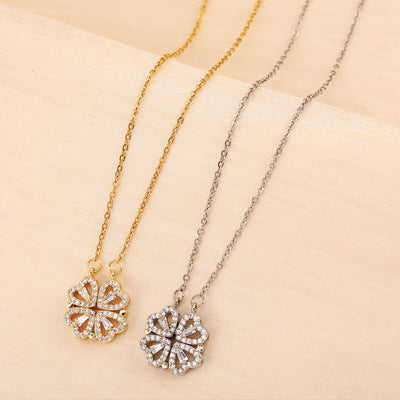 Four-Leaf Clover Hearts Necklace
