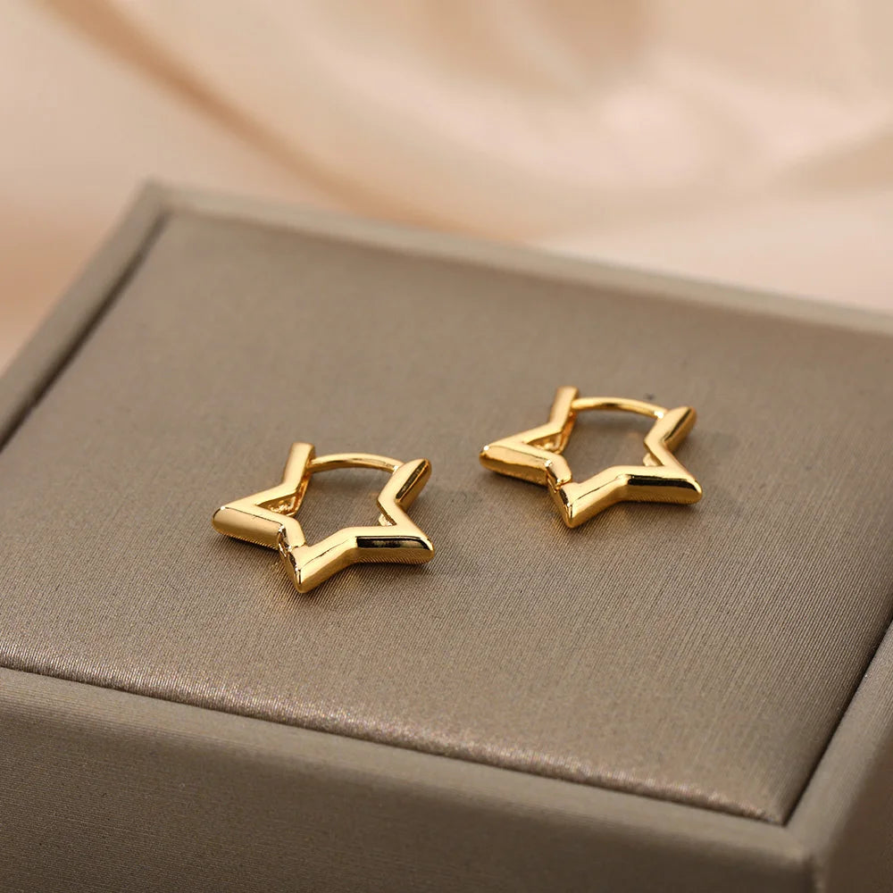 Minimalist Star Hoop Earrings for Everyday Elegance