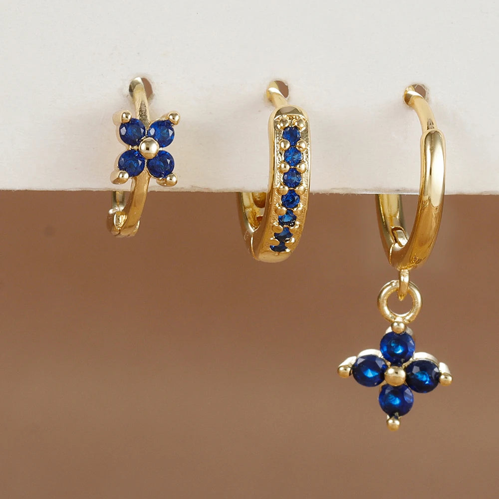 3PCS Flower Drop and Dangle Earring