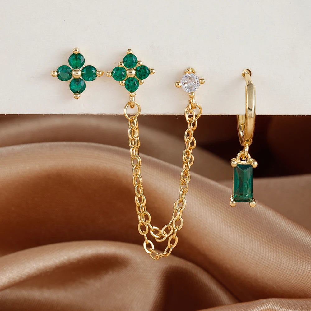 Zodiac Birthstone Earrings Set for Everyday Celestial Style