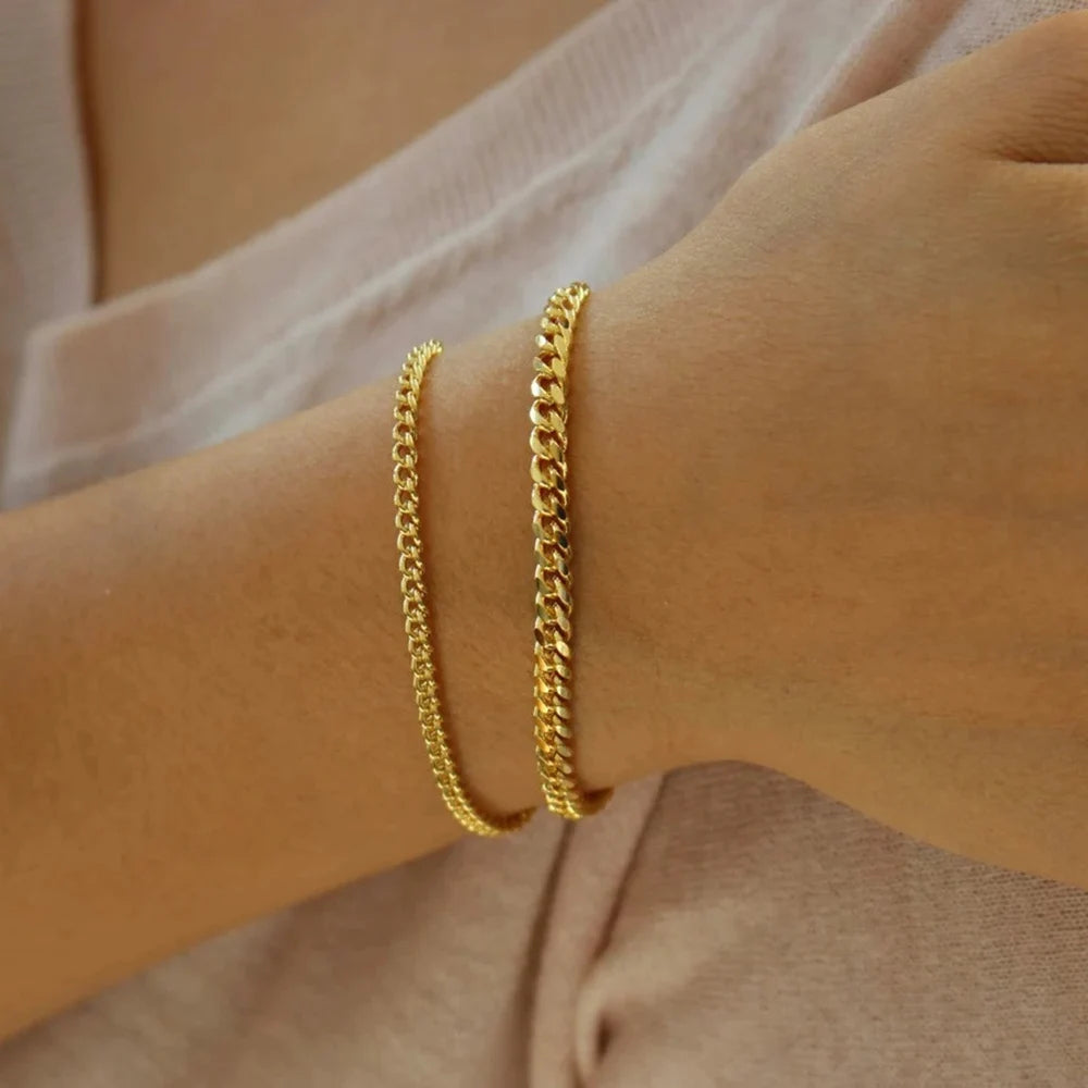 Chain bangle bracelet, minimalist modern link jewelry for everyday wear