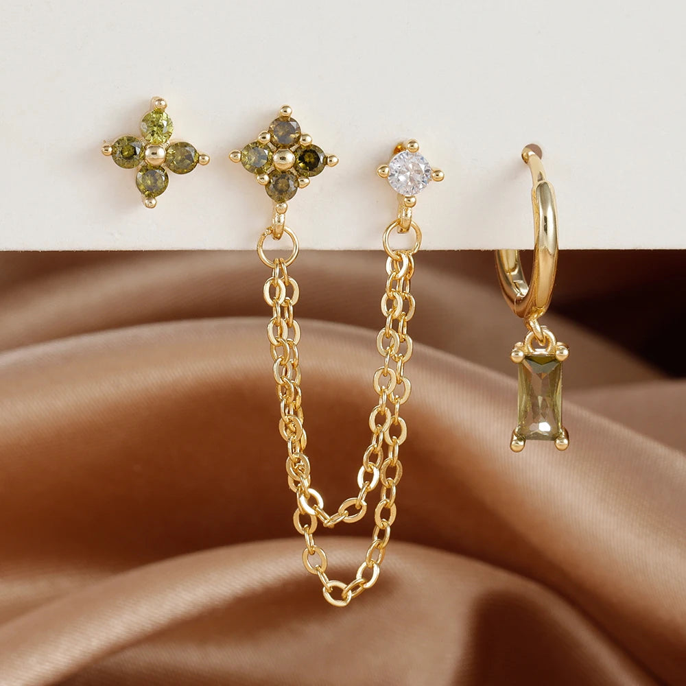 Zodiac Birthstone Earrings Set for Everyday Celestial Style