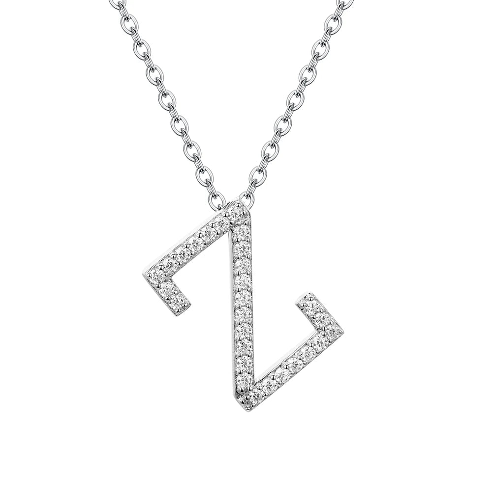 VVS1 D Moissanite Letters Pendant Necklace for Women