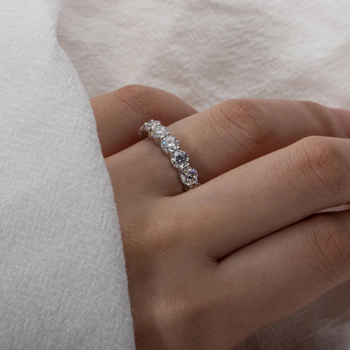 4mm 5cttw D Color Moissanite Wedding Band Ring