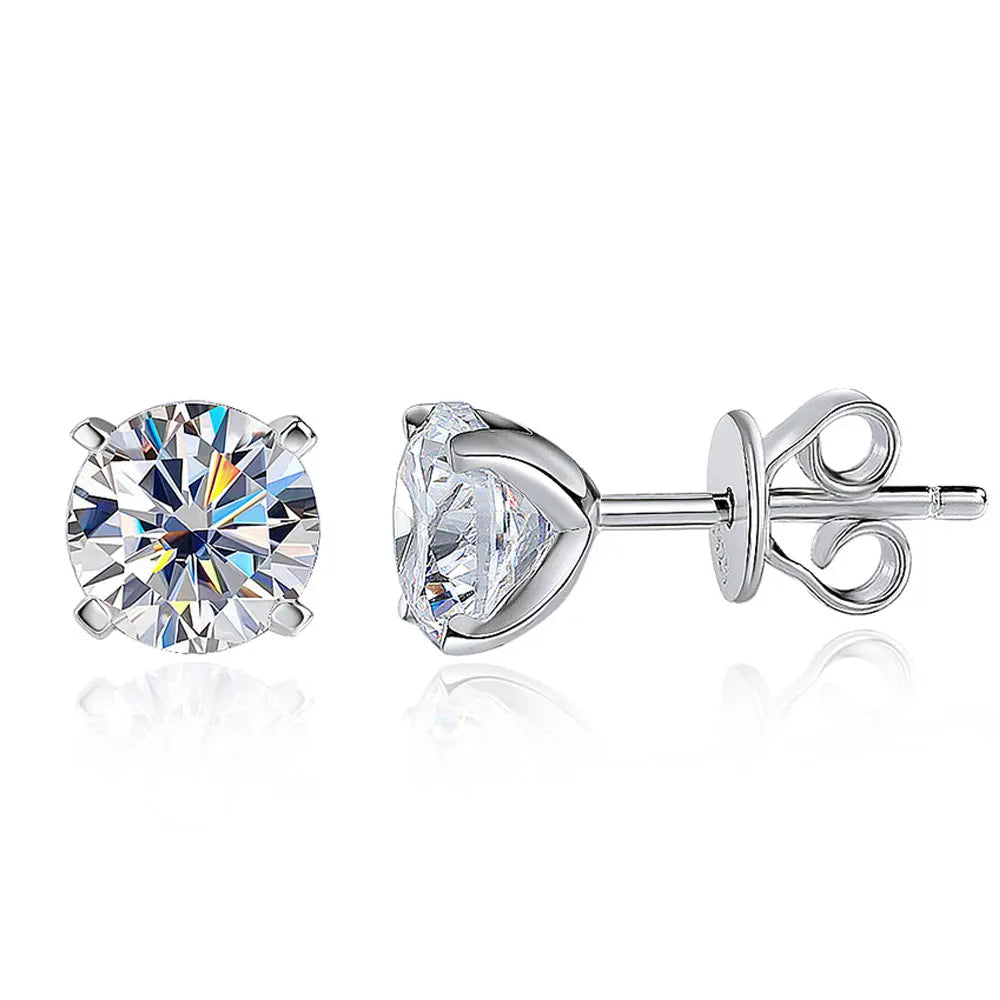 925 Sterling Silver Moissanite Stud Earring for Women