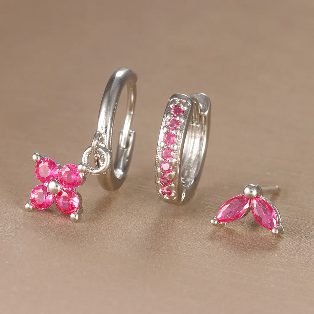 3PCS Flower Drop and Dangle Earring