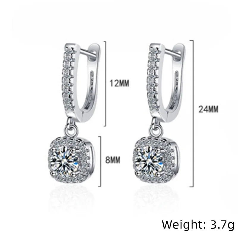 2ct moissanite huggie hoop earring, sparkling luxury diamond-alternative jewelry