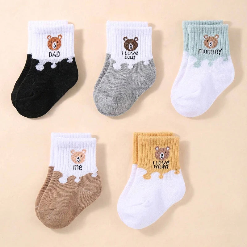5 Pairs Baby Ankle Socks for Boys & Girls