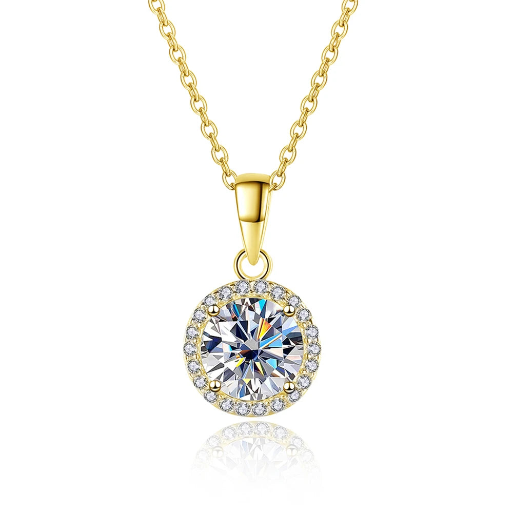 1CT Moissanite Diamond Pendant Necklace for Women