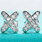 VVS1 D Color Moissanite Cross Stud Earrings