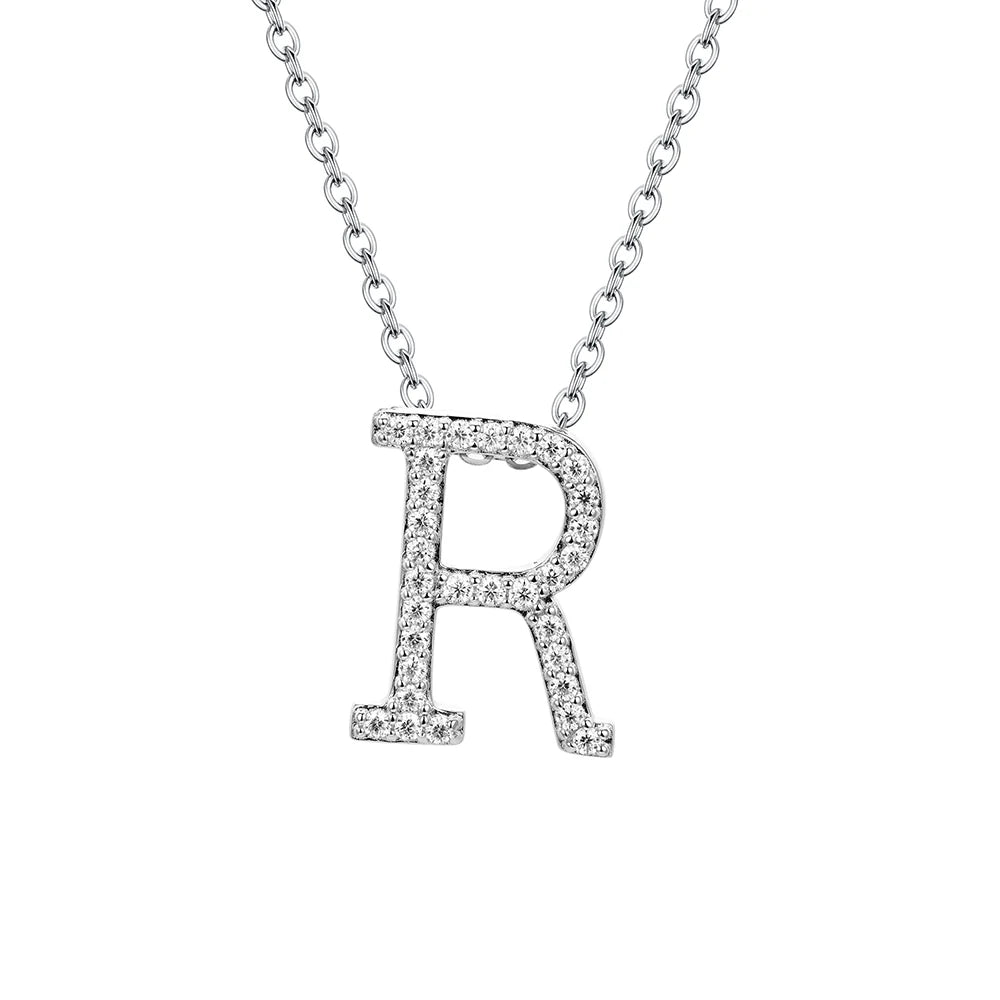 VVS1 D Moissanite Letters Pendant Necklace for Women