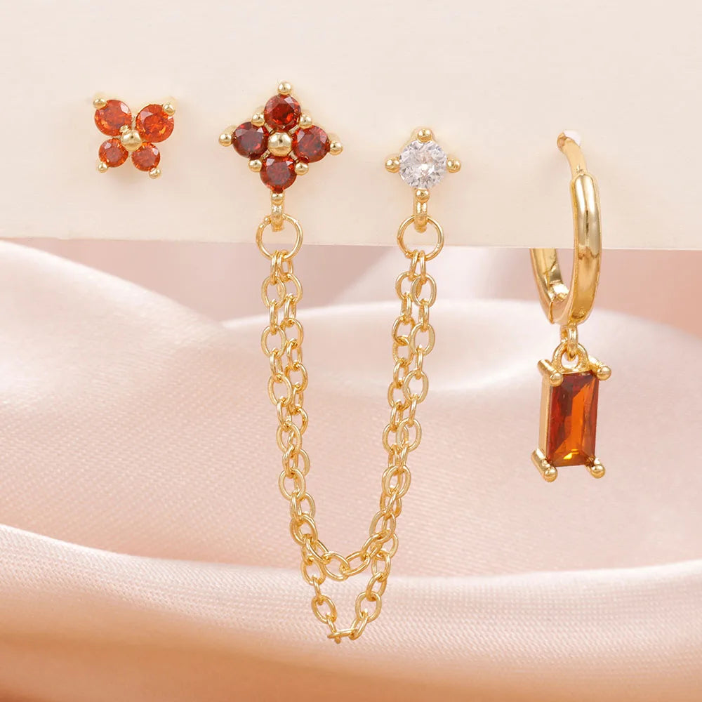 Zodiac Birthstone Earrings Set for Everyday Celestial Style