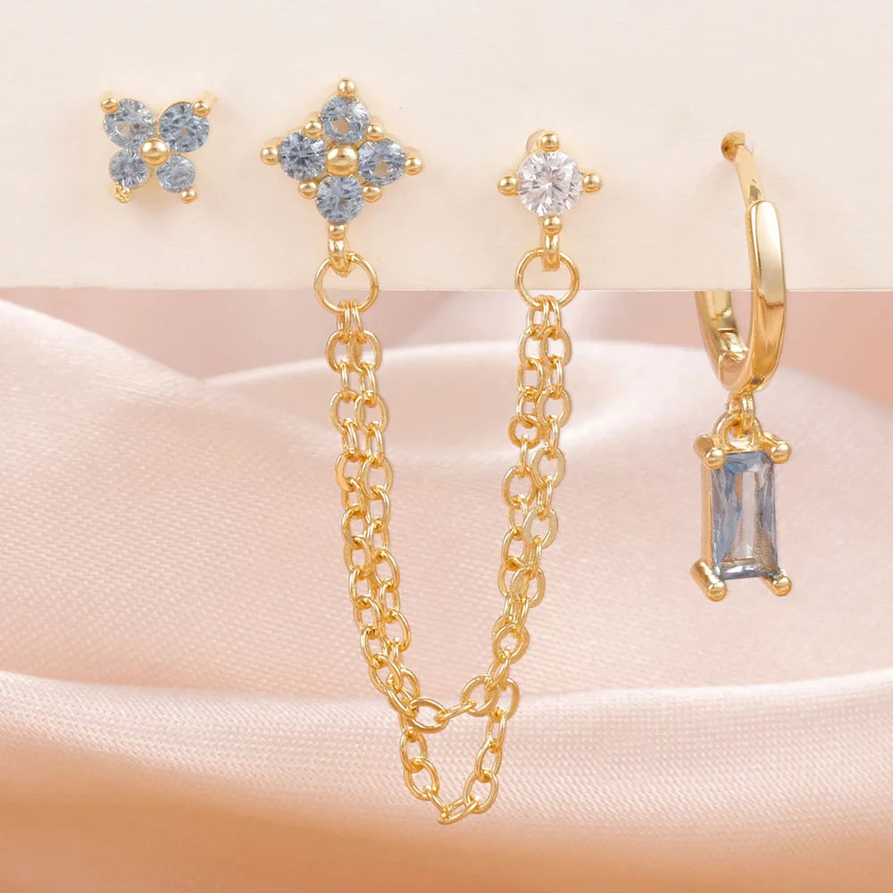 Zodiac Birthstone Earrings Set for Everyday Celestial Style