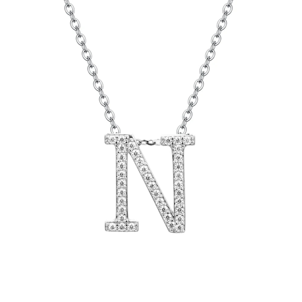VVS1 D Moissanite Letters Pendant Necklace for Women