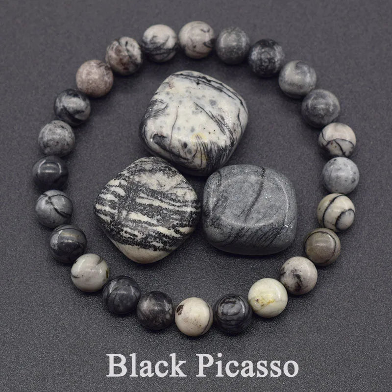 Natural Stone Healing Bead Bracelet for Balance