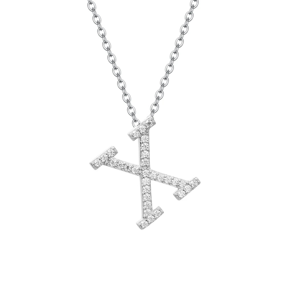 VVS1 D Moissanite Letters Pendant Necklace for Women
