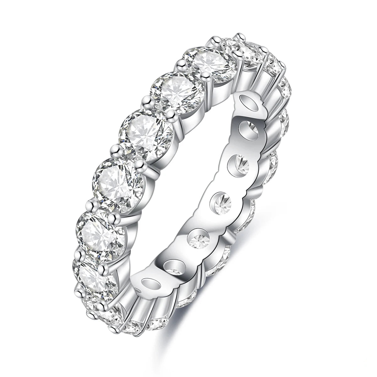 4mm 5cttw D Color Moissanite Wedding Band Ring