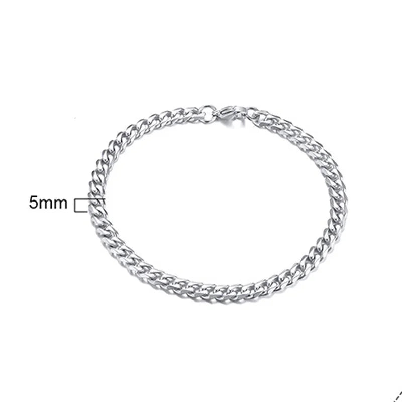 Chain bangle bracelet, minimalist modern link jewelry for everyday wear