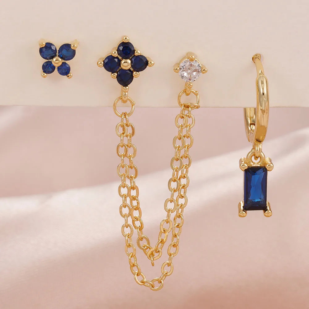 Zodiac Birthstone Earrings Set for Everyday Celestial Style