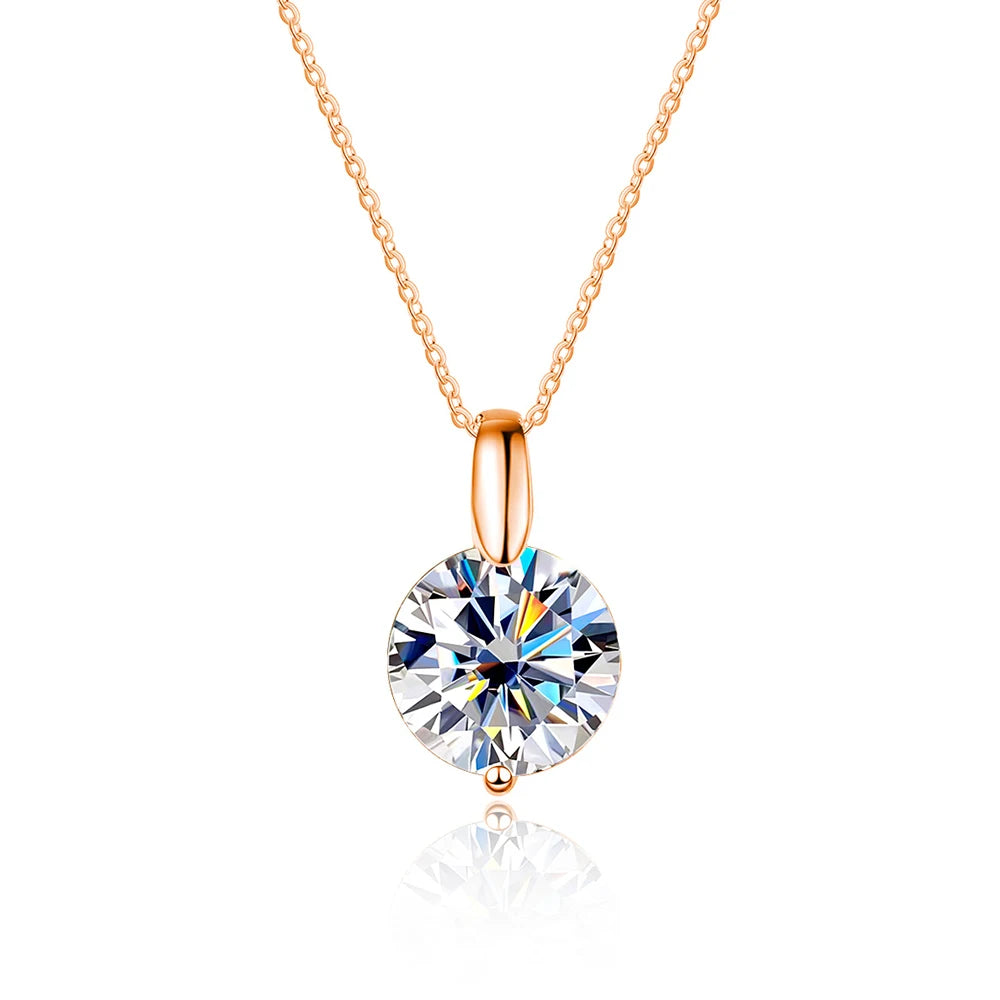 VVS1 D Round Cut Moissanite Pendant Necklace for Women