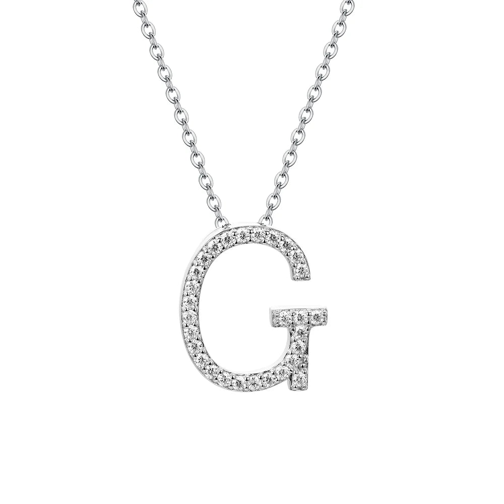 VVS1 D Moissanite Letters Pendant Necklace for Women