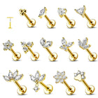 Titanium Flower Stud Piercing Earring for Sensitive Skin