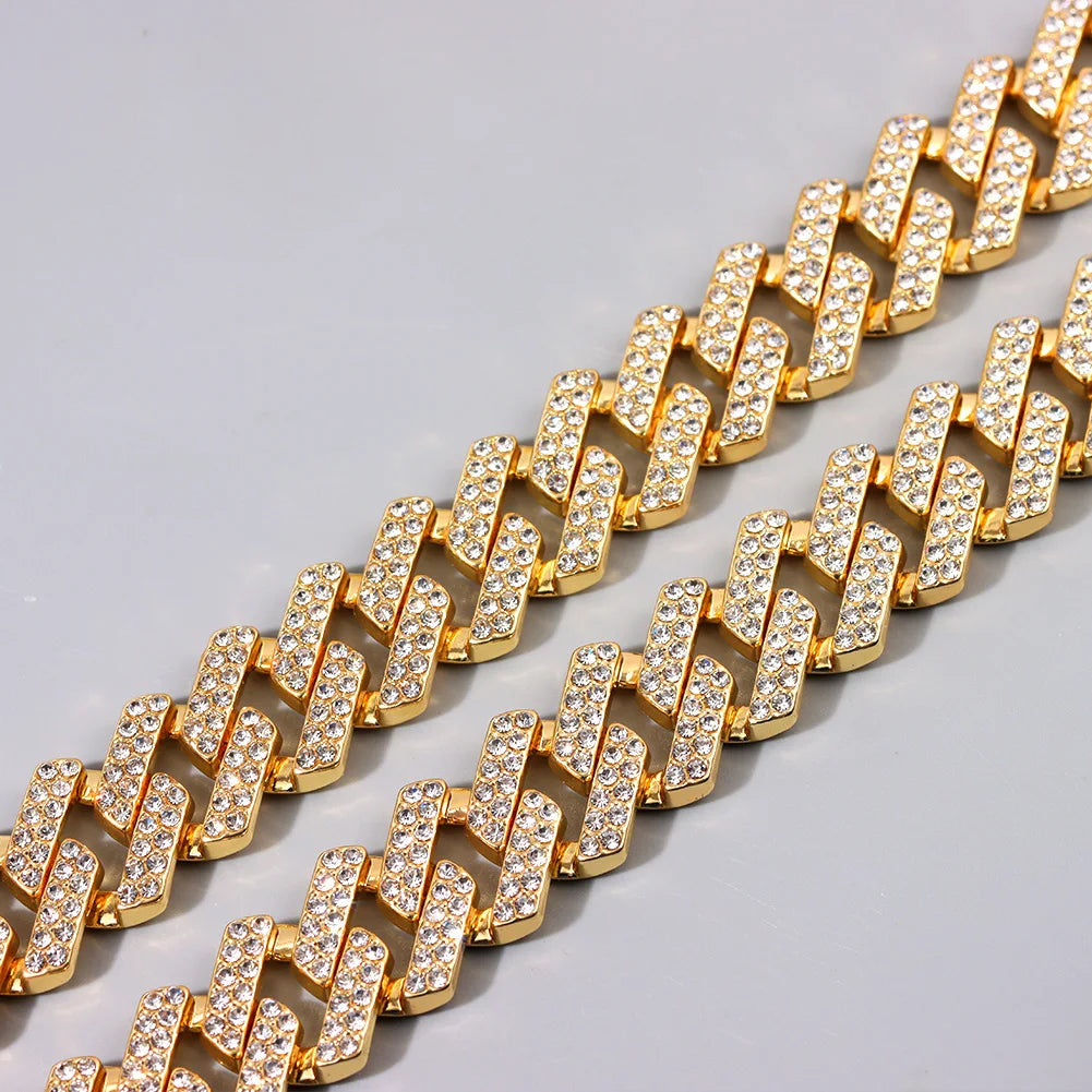 14mm cuban link chain bracelet, bold stainless steel hip hop jewelry