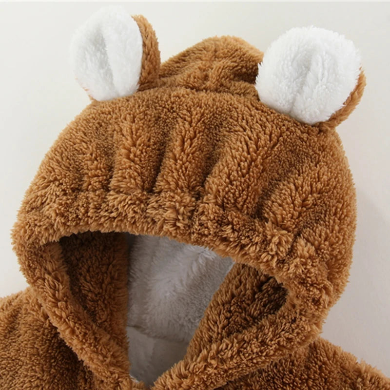 Winter Hooded Baby Romper with Cute Ears