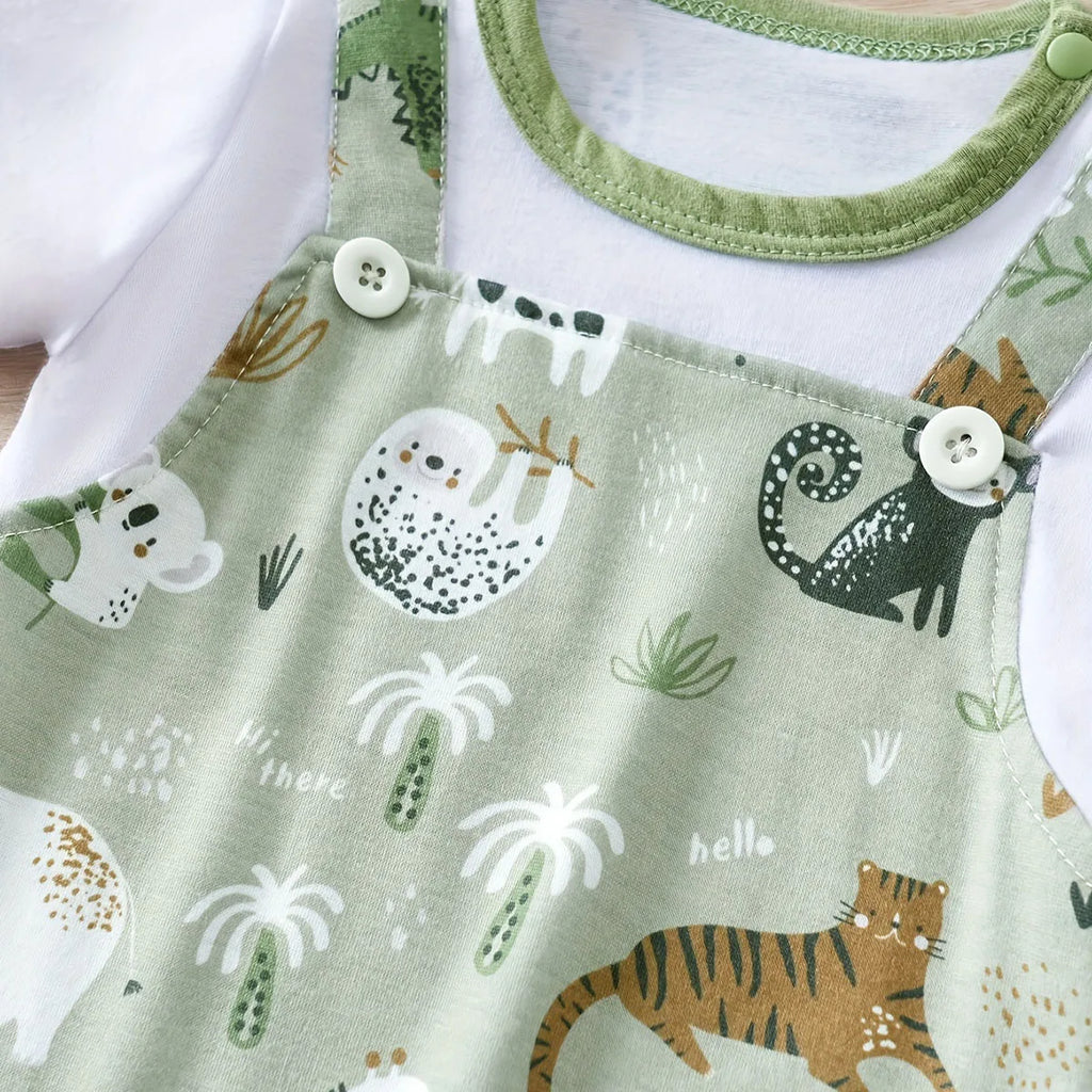 Cute Zoo Animal Print Infant Romper for Everyday Comfort
