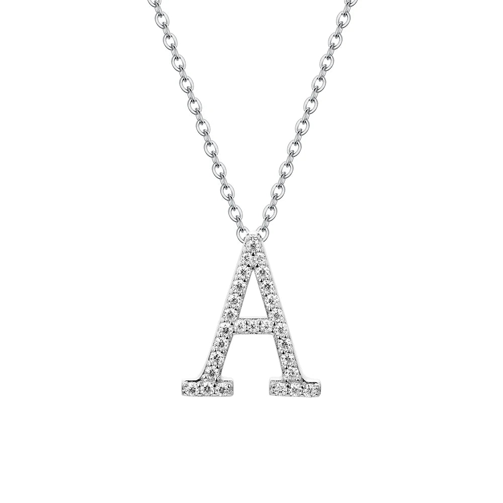 VVS1 D Moissanite Letters Pendant Necklace for Women