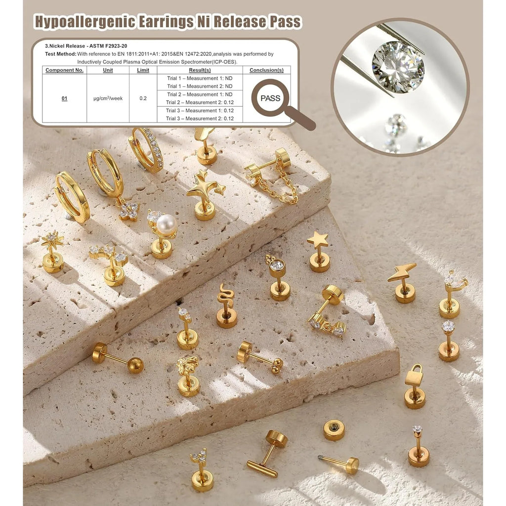 Bobisty Stud Hoop Earrings