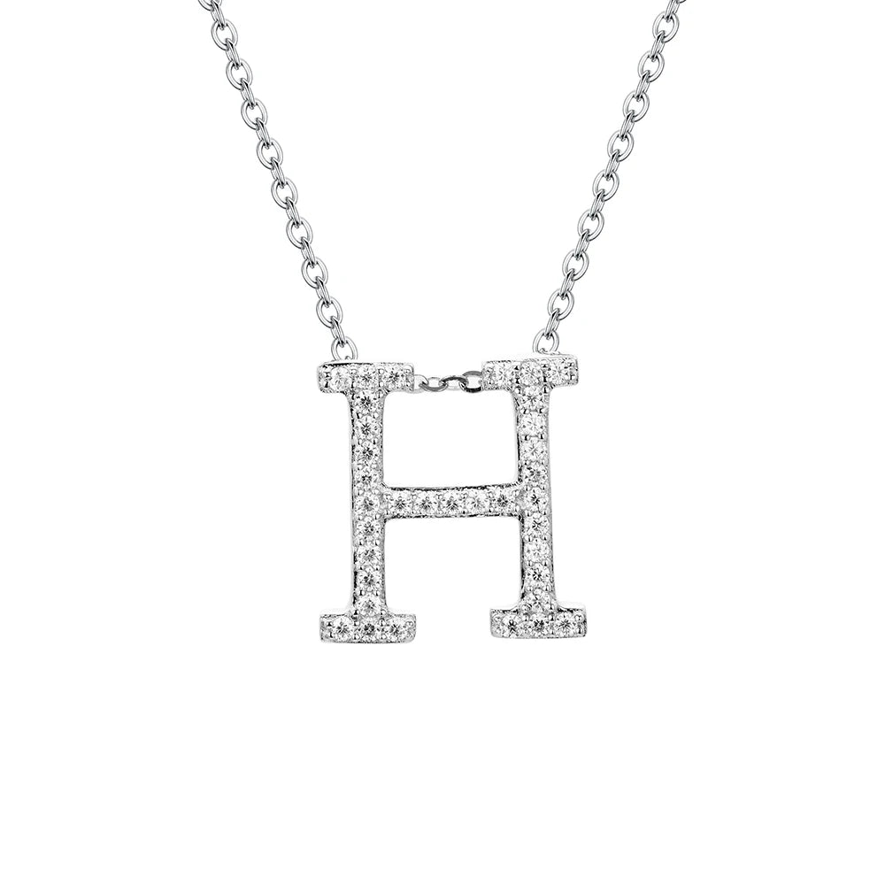 VVS1 D Moissanite Letters Pendant Necklace for Women