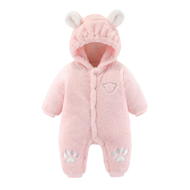 Winter Hooded Baby Romper with Cute Ears