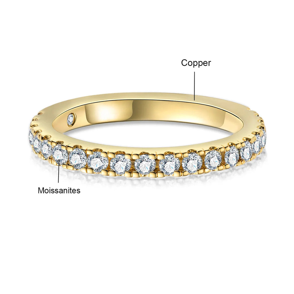 1.9 MM D Color Moissanite Wedding Band Ring