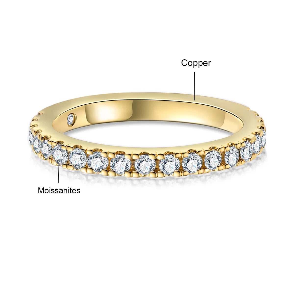 1.9 MM D Color Moissanite Wedding Band Ring