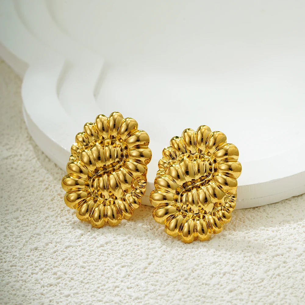 Three-Layer Textured Knot Earrings for Women
