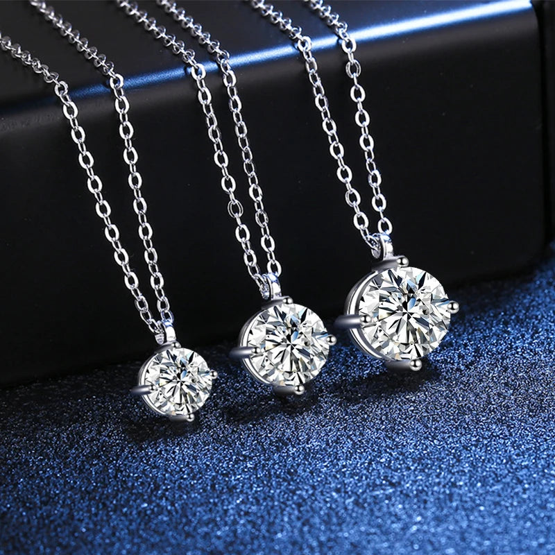 VVS1 D Moissanite Diamond Pendant Necklace for Women