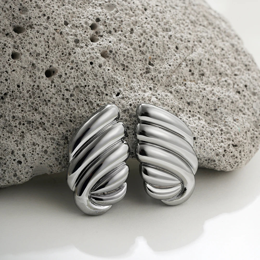 Three-Layer Textured Knot Earrings for Women