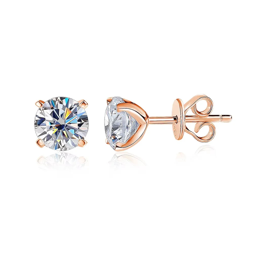 925 Sterling Silver Moissanite Stud Earring for Women