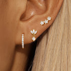 3PCS Star Zircon Hoop Huggie Earrings
