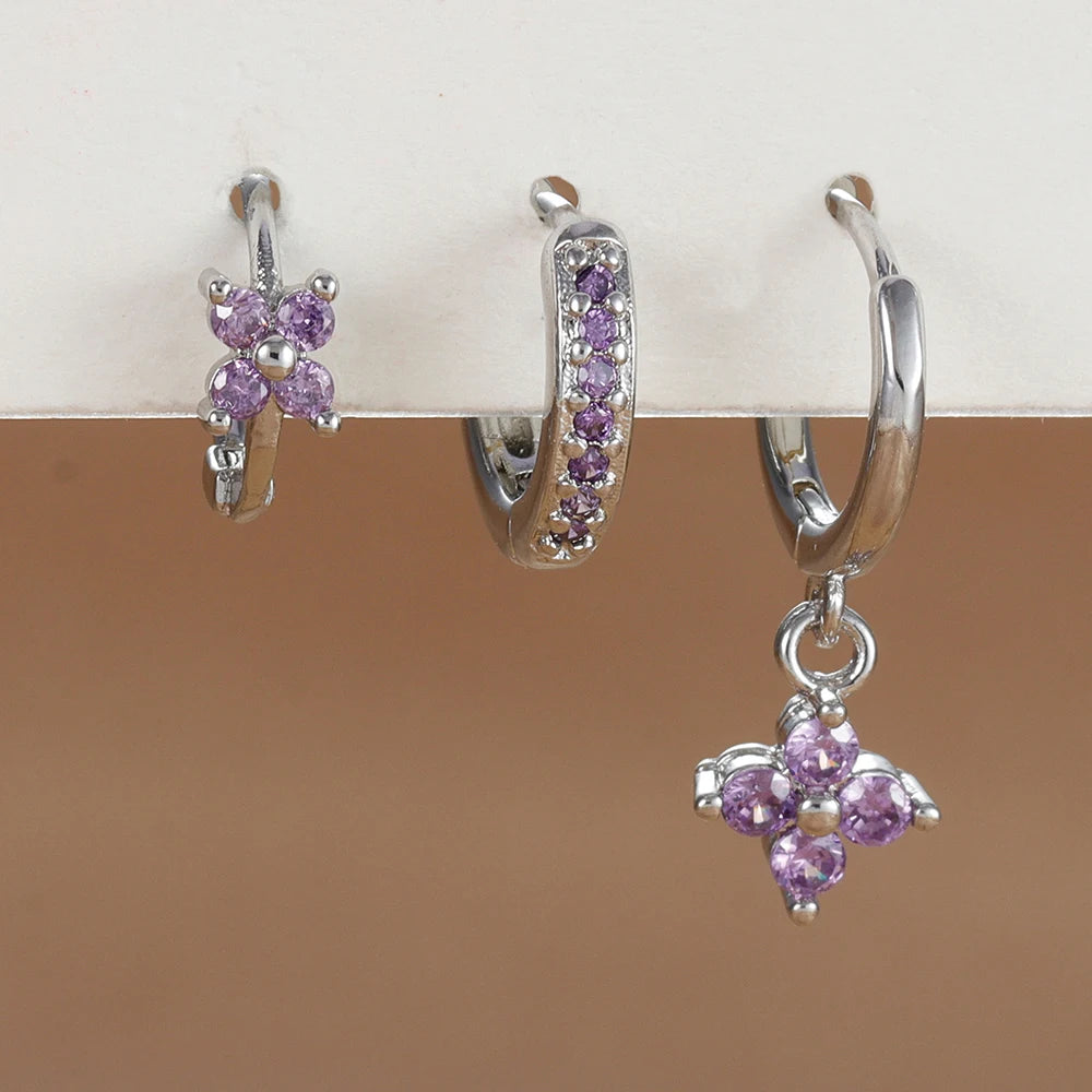 3PCS Flower Drop and Dangle Earring