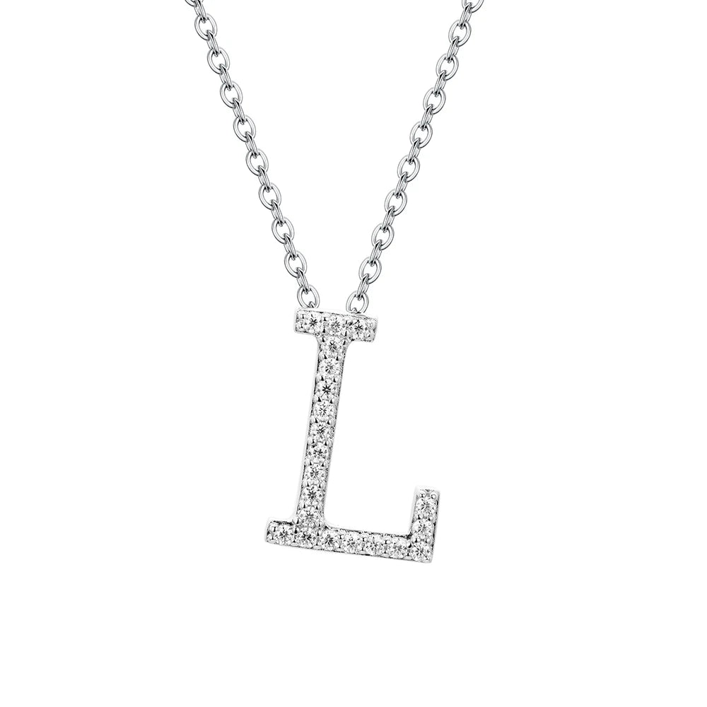 VVS1 D Moissanite Letters Pendant Necklace for Women