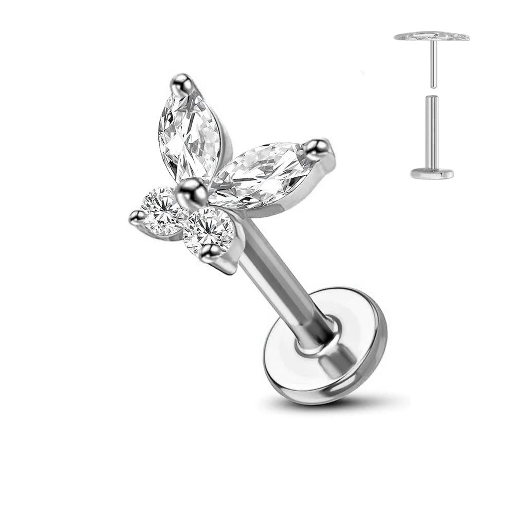 Titanium Flower Stud Piercing Earring for Sensitive Skin