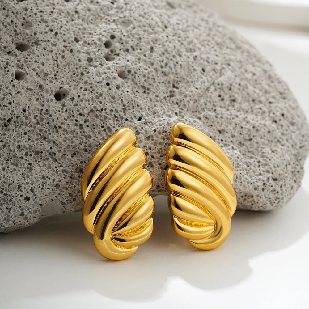 Three-Layer Textured Knot Earrings for Women