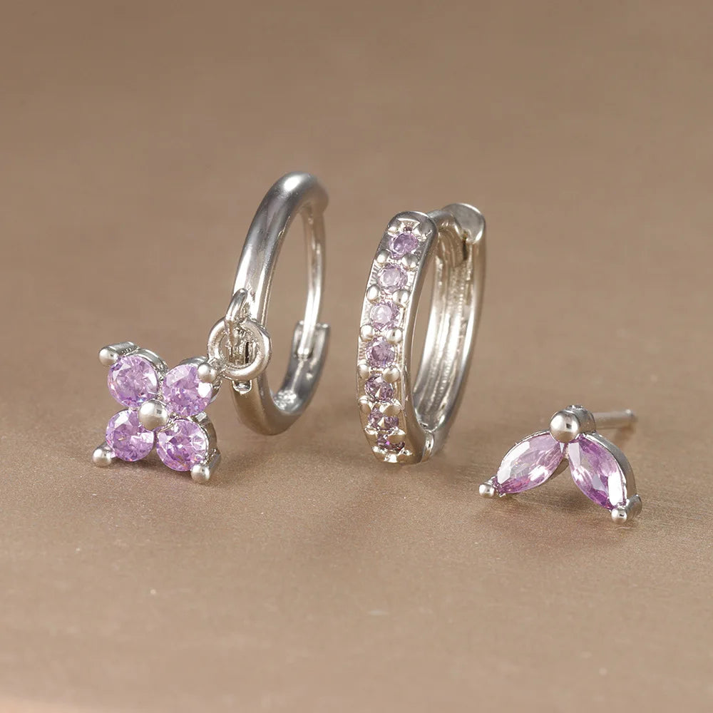 3PCS Flower Drop and Dangle Earring