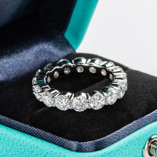 4mm 5cttw D Color Moissanite Wedding Band Ring