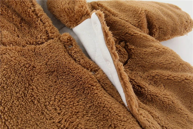 Winter Hooded Baby Romper with Cute Ears